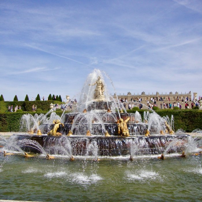versailles garden latona fountain with waterjets