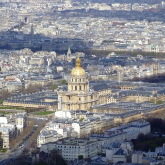 invalides aerial view with golden dome