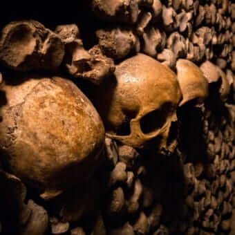 catacombs in paris skulls underground