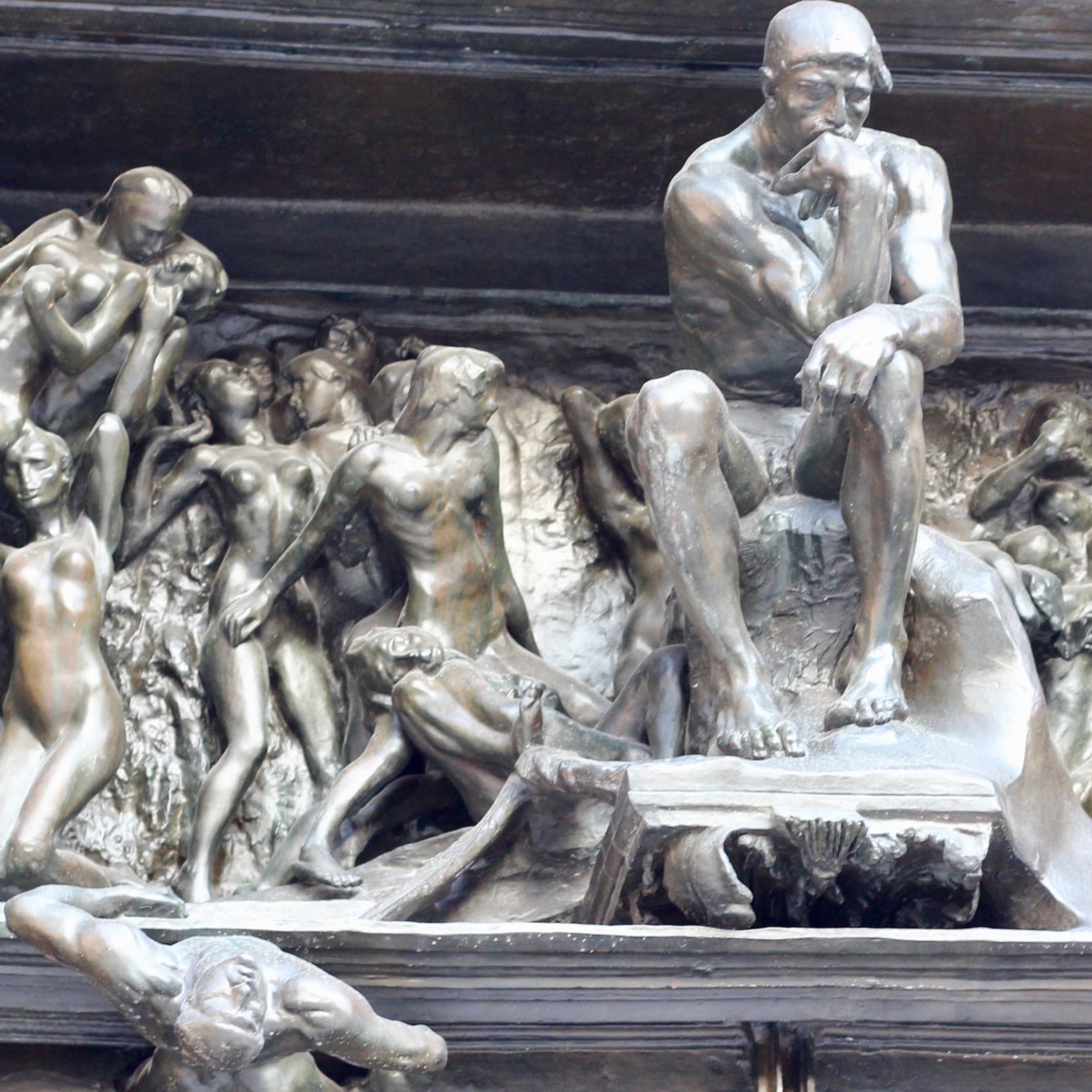 The Gates of Hell by Rodin with the statue of the Thinker