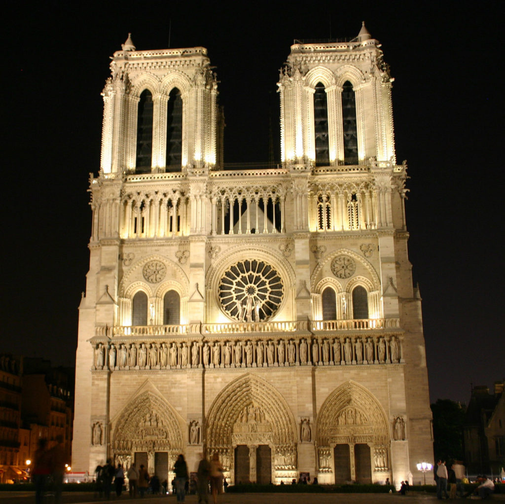 Notre Dame at night